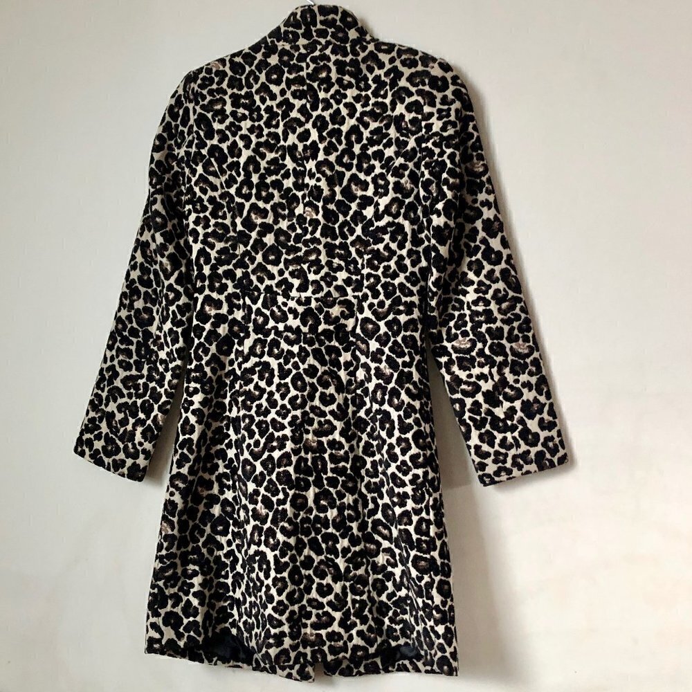 Vintage Leopard Animal Print Long Fabric Coat - 1990s - Picture 3 of 10